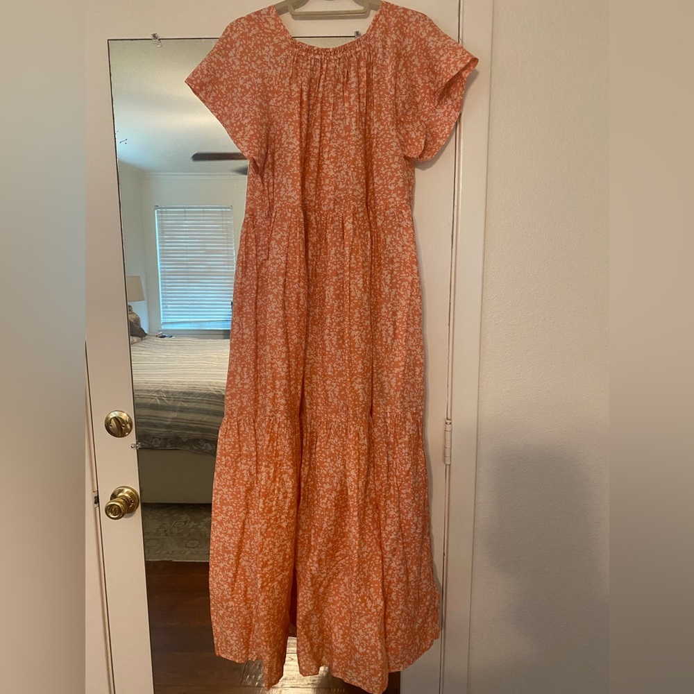Coral Mirth cotton maxi dress